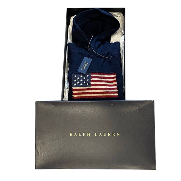 Ralph Lauren Mens Sweater XXL Luxe Designer Hooded Preppy Wool Warm Winter - Picture 2 of 8